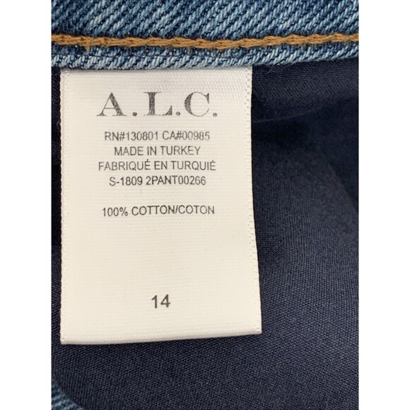 A.L.C. Jeans Abbott 11 High Rise Women's Relaxed Straight Leg Denim Blue Size 14 - Picture 11 of 13